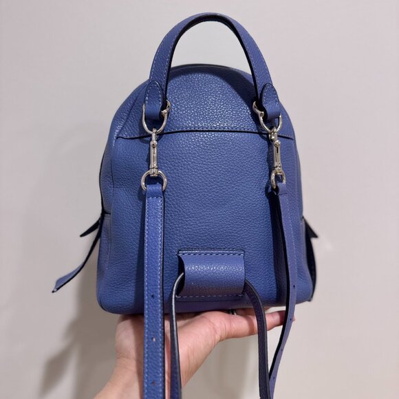 Coach Mini Charlie Rucksack Leather Backpack Blue Silver Hardware - Picture 5 of 13